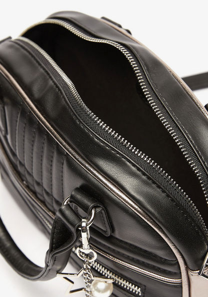Missy Panelled Bowler Bag with Zip Closure-Women%27s Handbags-image-5