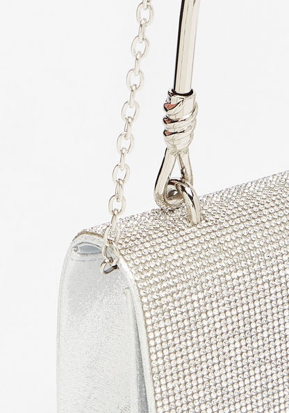 Haadana Embellished Clutch with Detachable Chain Strap-Wallets & Clutches-image-2