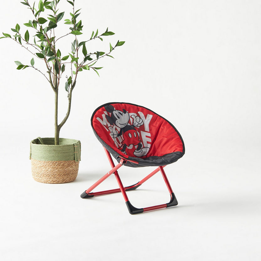 Disney Mickey Mouse Print Foldable Moon Chair-Chairs and Tables-image-0