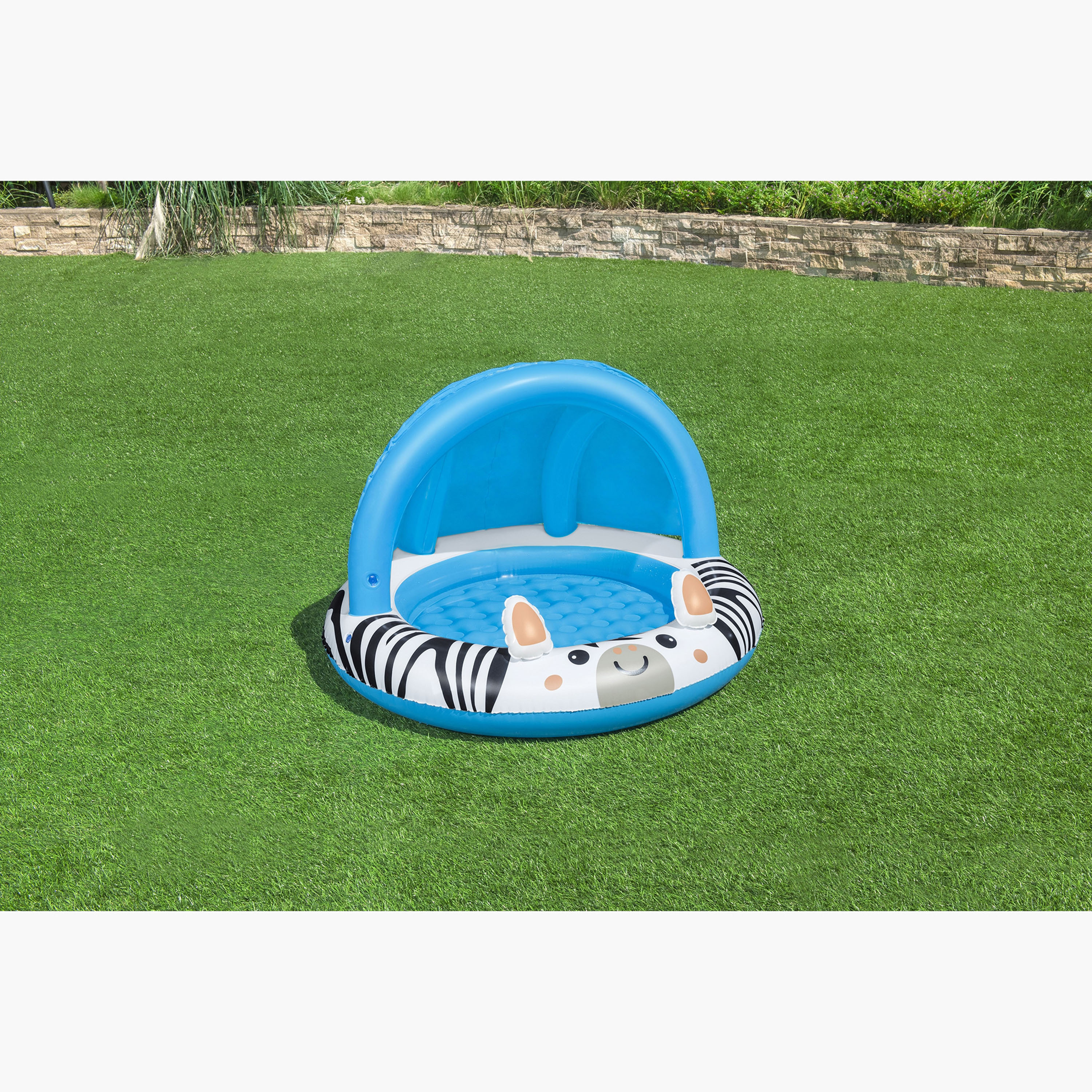 مسبح أطفال بطبعات سفاري ومظلة شمس من بيست واي - 97x66 سم-toys-outdoor-poolandbeach-pools-image-3
