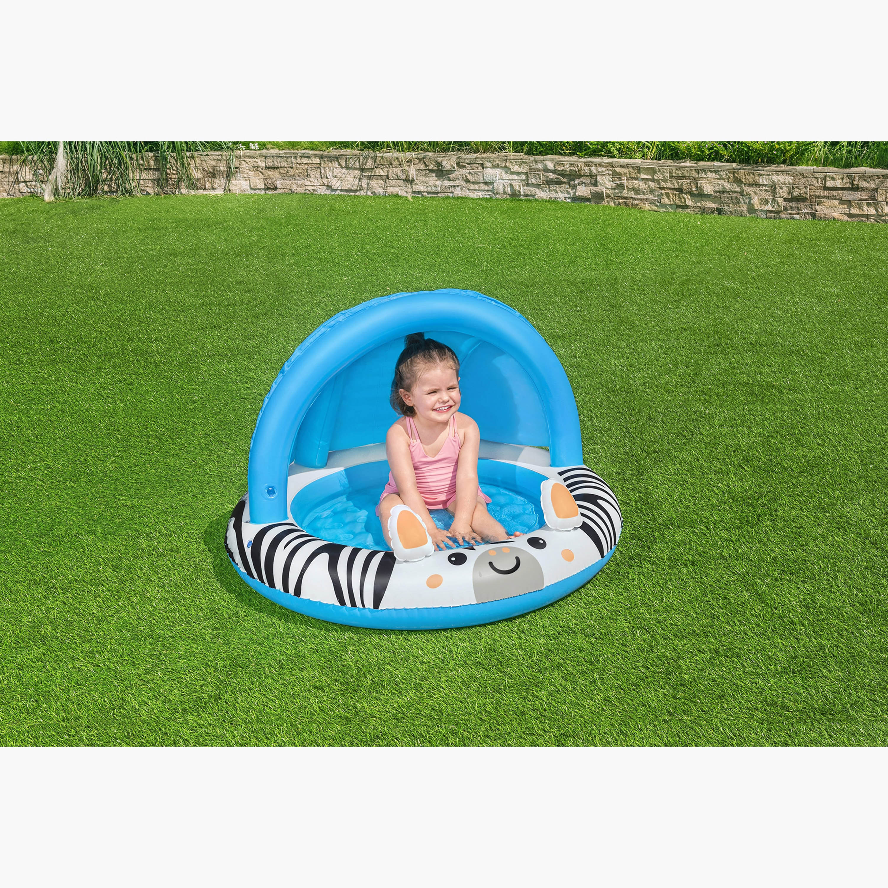مسبح أطفال بطبعات سفاري ومظلة شمس من بيست واي - 97x66 سم-toys-outdoor-poolandbeach-pools-image-4