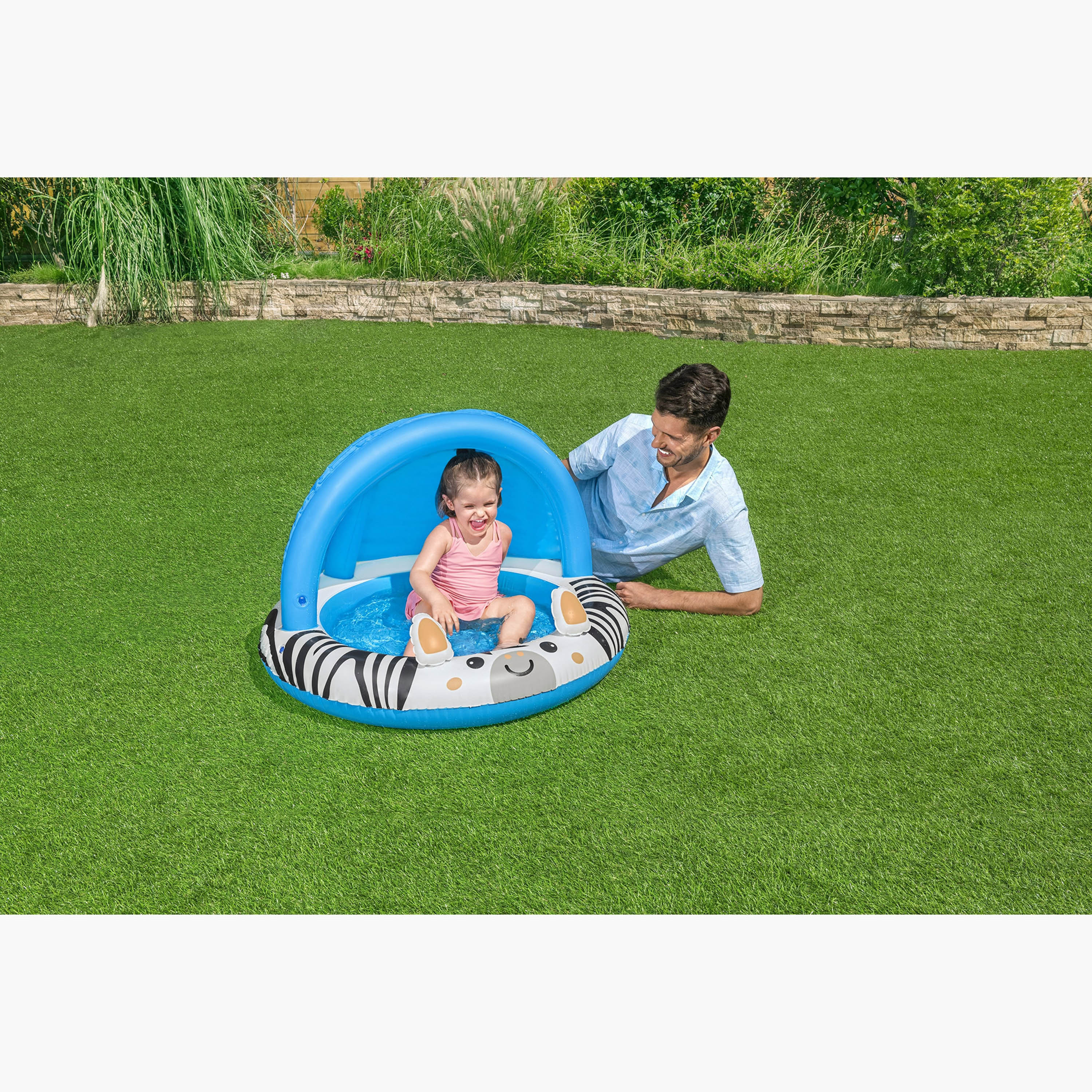 مسبح أطفال بطبعات سفاري ومظلة شمس من بيست واي - 97x66 سم-toys-outdoor-poolandbeach-pools-image-6