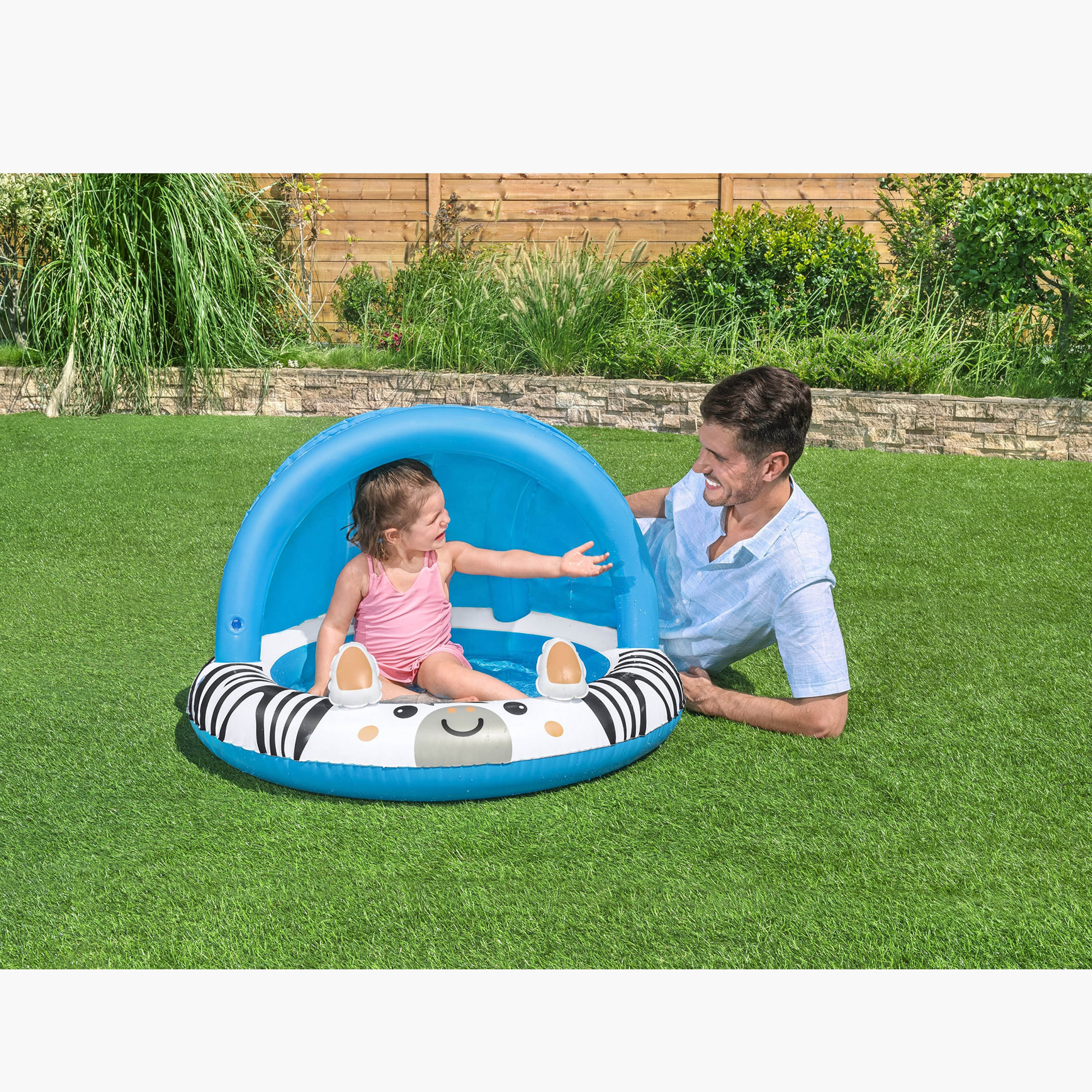 مسبح أطفال بطبعات سفاري ومظلة شمس من بيست واي - 97x66 سم-toys-outdoor-poolandbeach-pools-image-8
