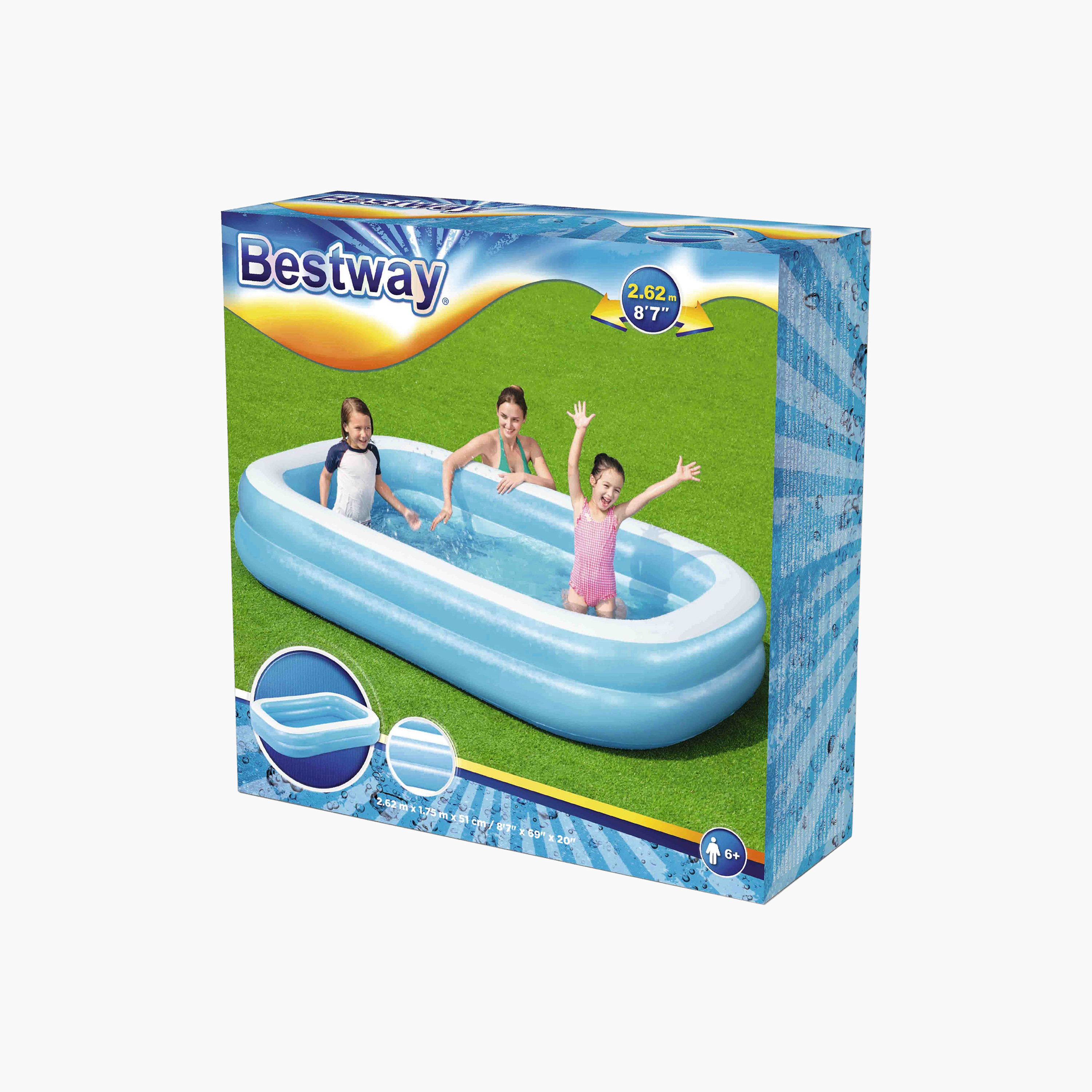 Bestway Rectangular Inflatable Pool - 175x262x51 cm-toys-outdoor-poolandbeach-pools-image-8