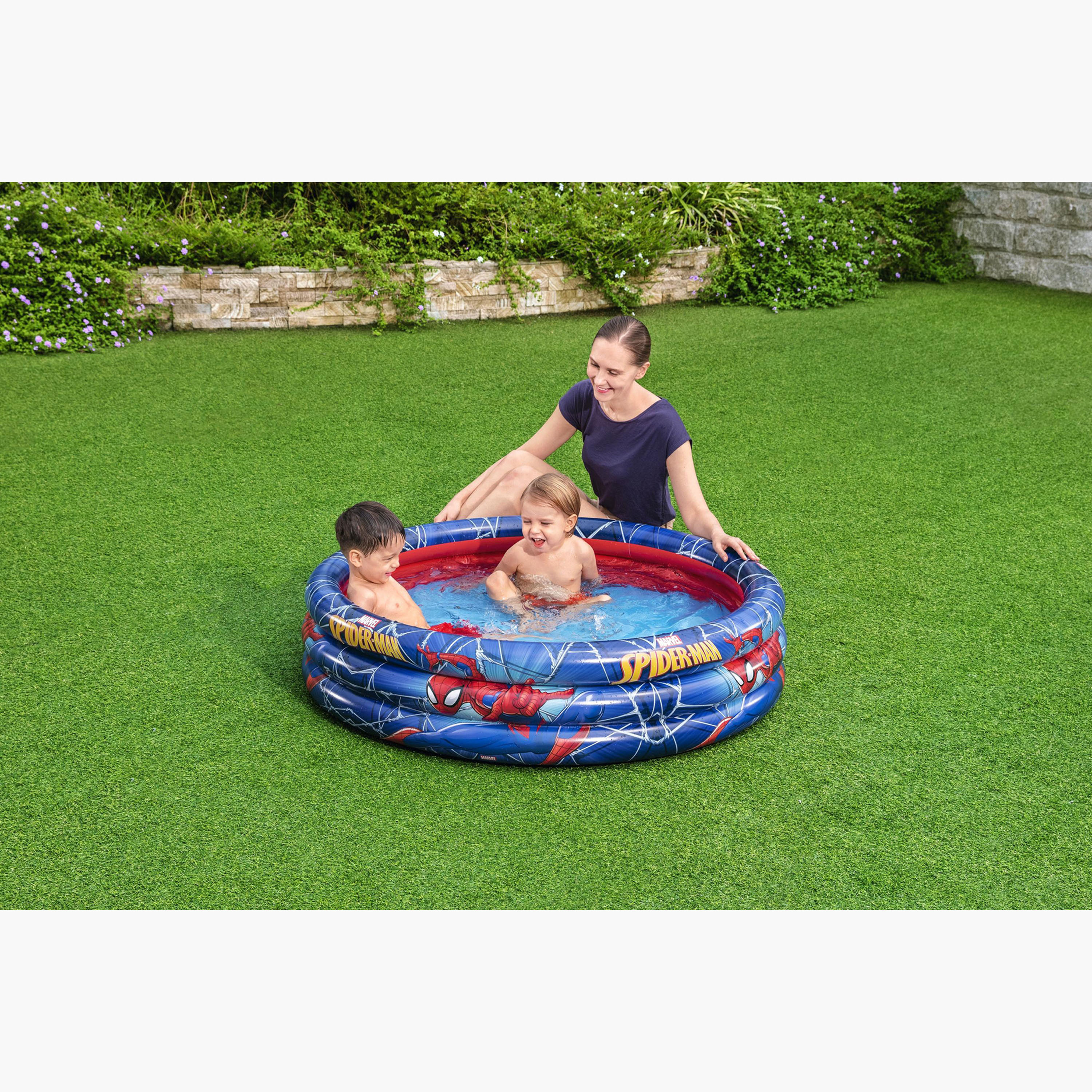 Bestway Spider-Man Print 3-Ring Pool - 122x30 cm-toys-outdoor-poolandbeach-pools-image-5