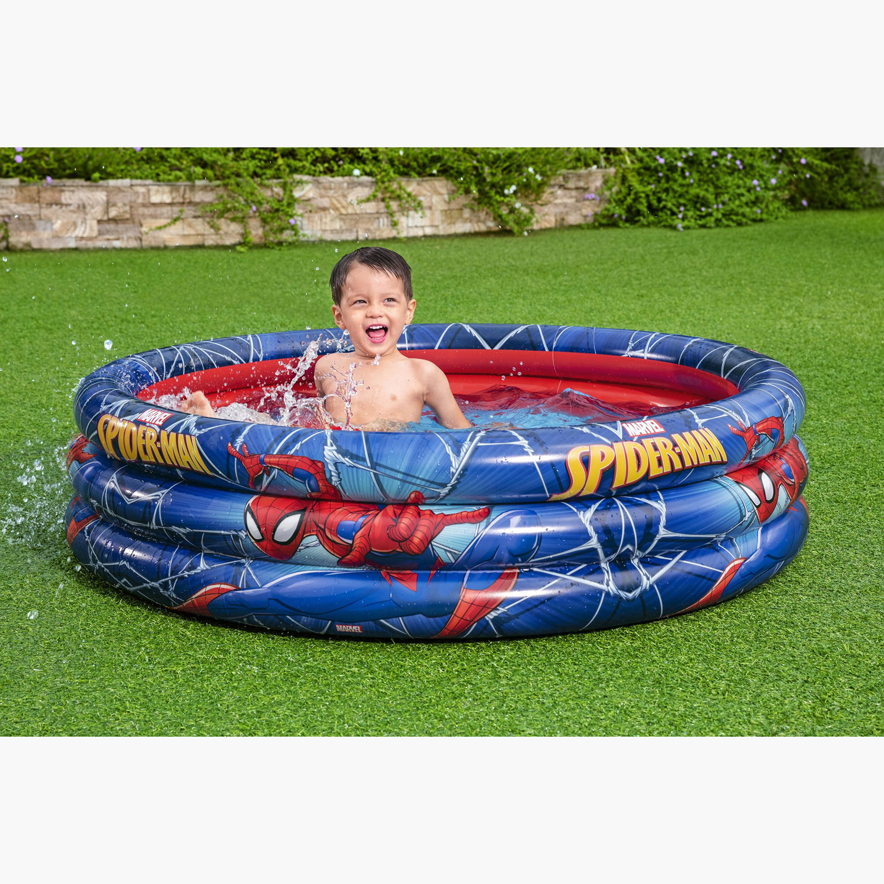 Bestway Spider-Man Print 3-Ring Pool - 122x30 cm-toys-outdoor-poolandbeach-pools-image-6