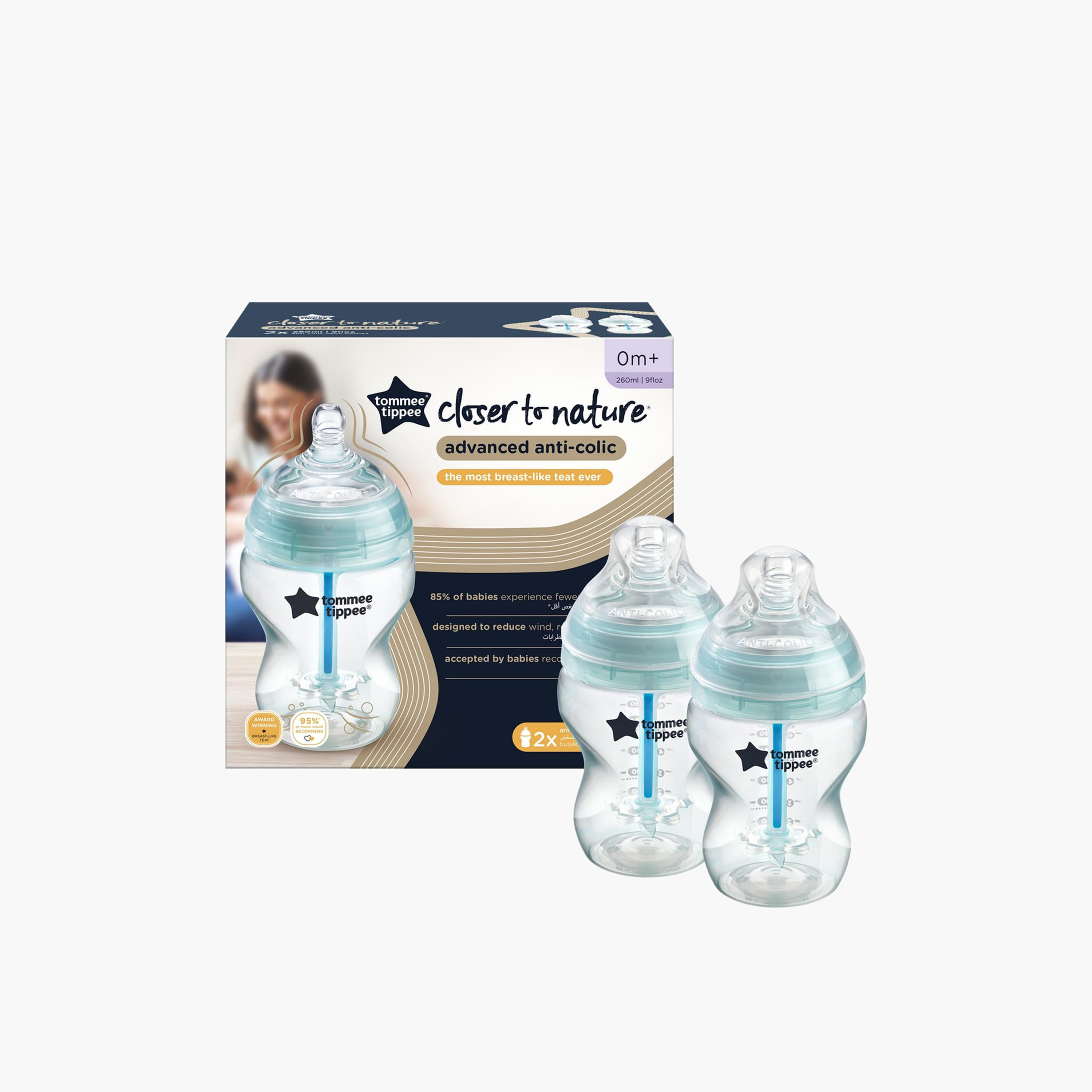 رضاعات 260 مل بطبعات من تومي تيبي - طقم من قطعتين-baby-feeding-feedingbottles-bottlesandteats-image-1