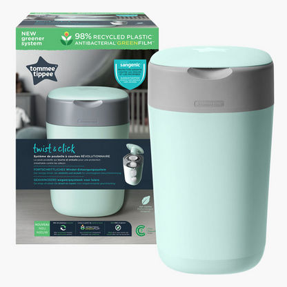 Tommee Tippee - Twist and Click Advanced Diaper Bin with 1x Refill Cassette-Diaper Accessories-image-1