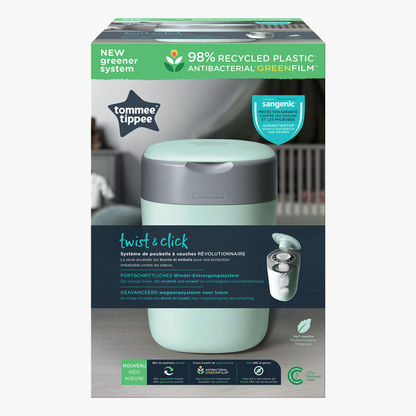 Tommee Tippee - Twist and Click Advanced Diaper Bin with 1x Refill Cassette-Diaper Accessories-image-7