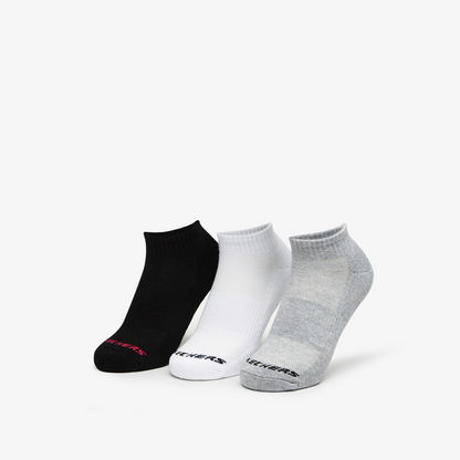Skechers Logo Print Ankle Length Socks - Set of 3-Women%27s Socks-image-0