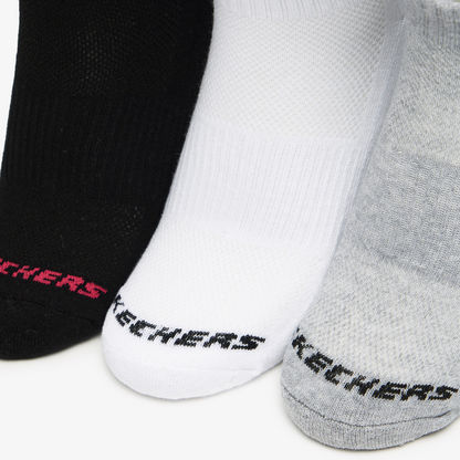 Skechers Logo Print Ankle Length Socks - Set of 3-Women%27s Socks-image-1