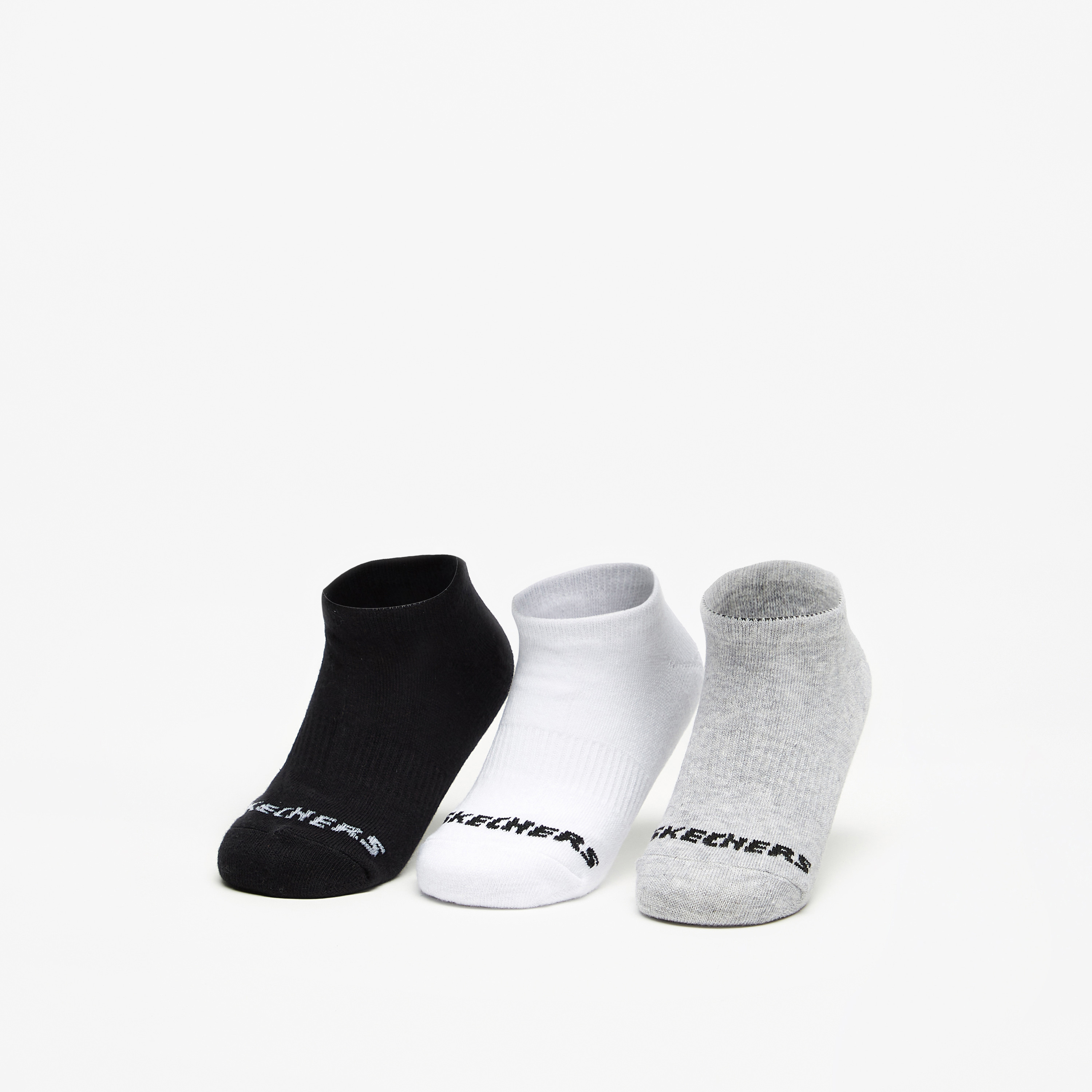 Skechers Unisex Non-Terry No Show Sports Socks - Set of 3, S114041B-107-girls-accessories-socks-image-1