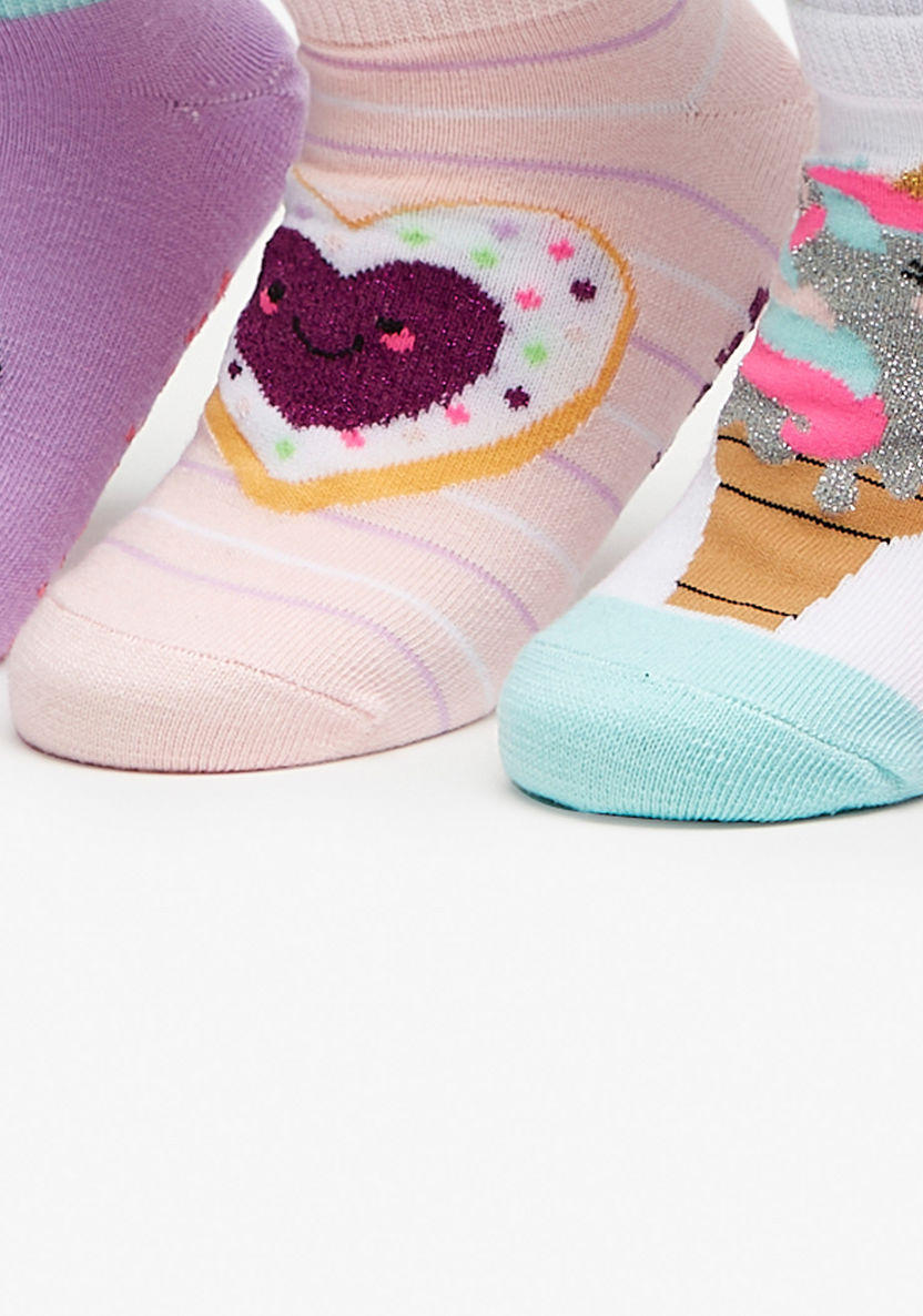 Skechers Girls' Non-Terry Low Cut Sports Socks - Set of 6, S118223B-402-Girl%27s Socks & Tights-image-1