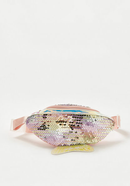 Charmz Sequin Detail Waist Bag with Zip Closure-Bags and Backpacks-image-0