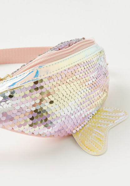 Charmz Sequin Detail Waist Bag with Zip Closure-Bags and Backpacks-image-2