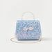 Charmz Embellished Handbag with Pearls Handle and Metallic Chain Strap-Bags and Backpacks-thumbnailMobile-0