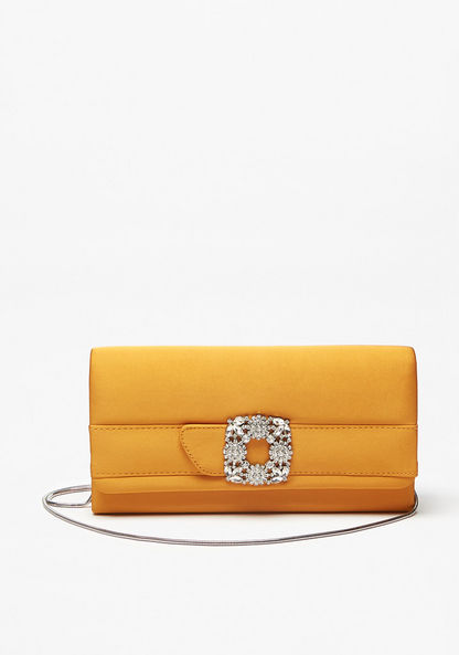 Celeste Embellished Clutch with Chain Strap-Wallets & Clutches-image-0
