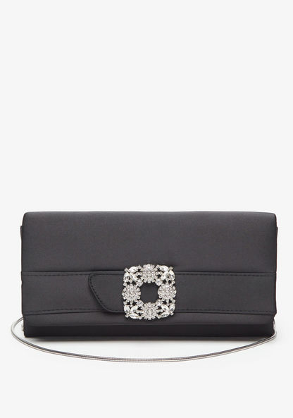 Celeste Embellished Clutch with Chain Strap-Wallets & Clutches-image-0