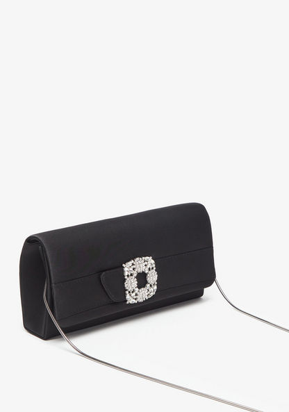 Celeste Embellished Clutch with Chain Strap-Wallets & Clutches-image-1
