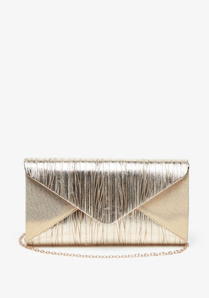 Celeste Textured Envelope Clutch with Chain Strap