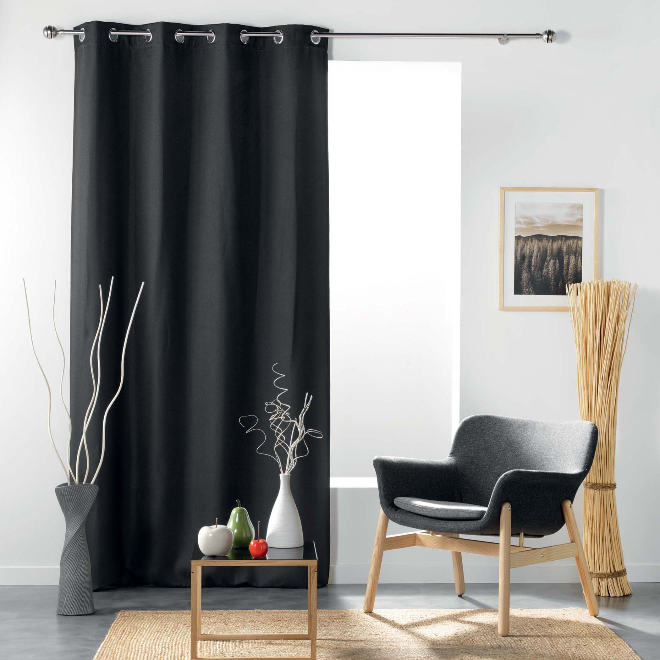 Solid Blackout Curtain with Eyelets - 240x135 cms-household-windows-curtains-image-2