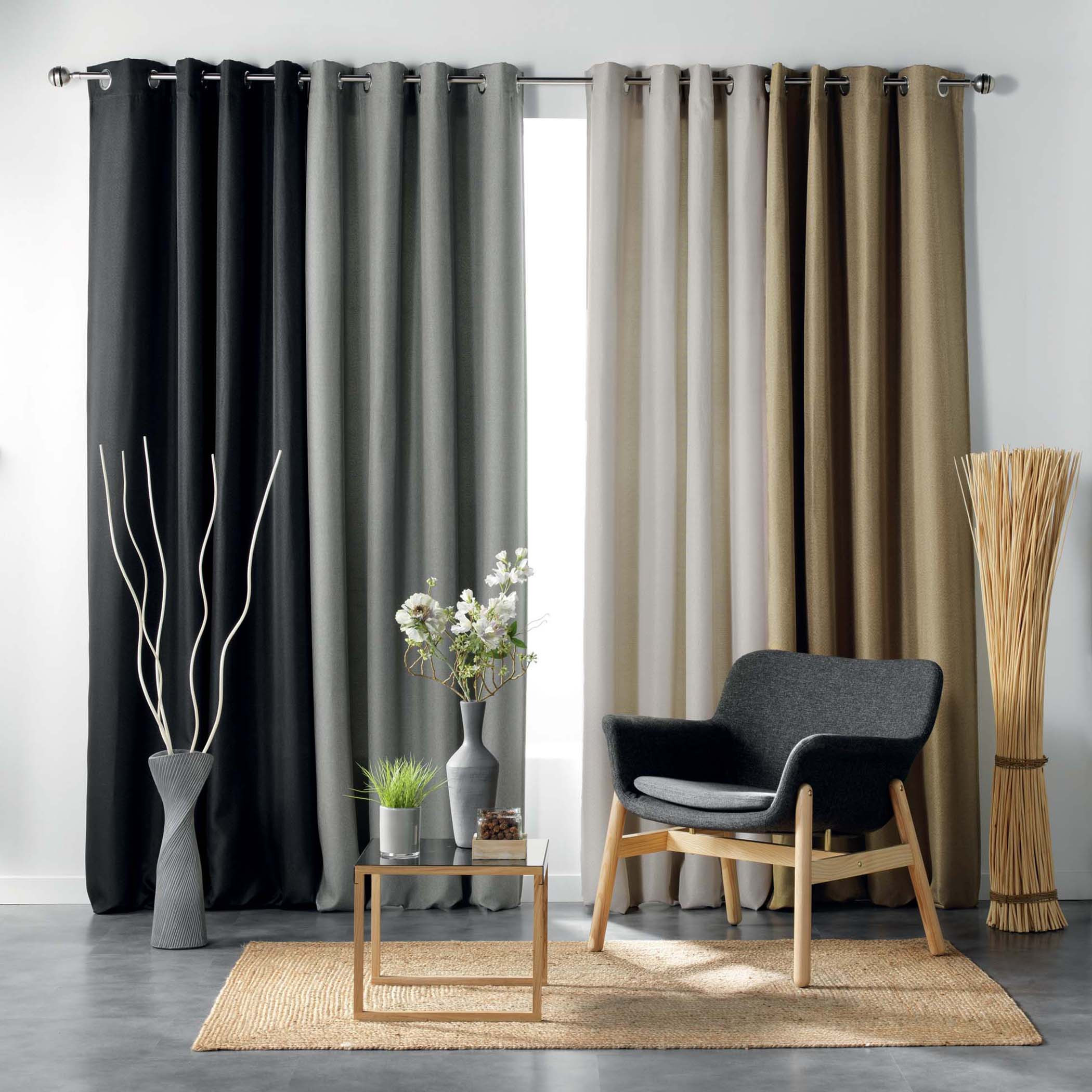 Solid Blackout Curtain with Eyelets - 240x135 cms-household-windows-curtains-image-3