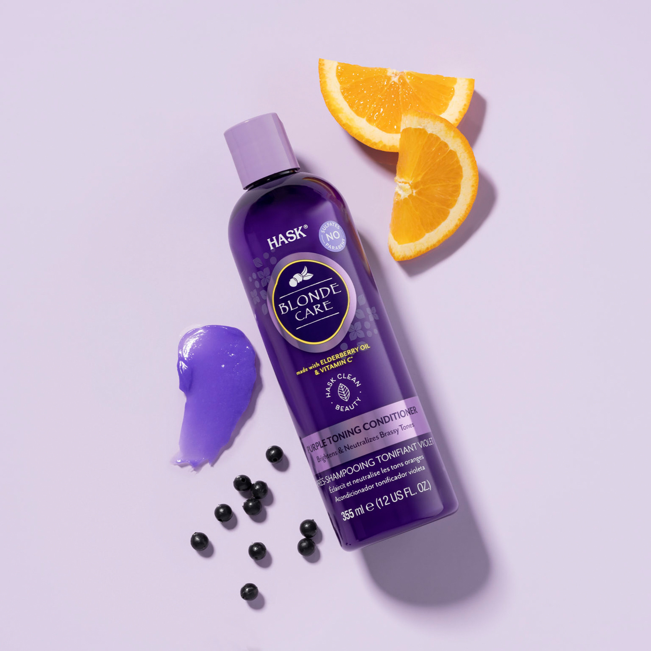 بلسم العناية بالشعر بلوند كير بيربل من هاسك - 355 مل-beautyandpersonalcare-hair-haircare-conditioners-image-2