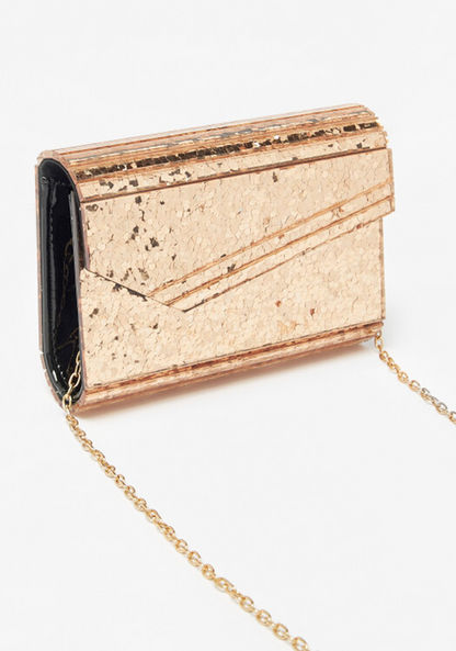 Celeste Glittery Clutch with Detachable Chain Strap-Wallets & Clutches-image-1