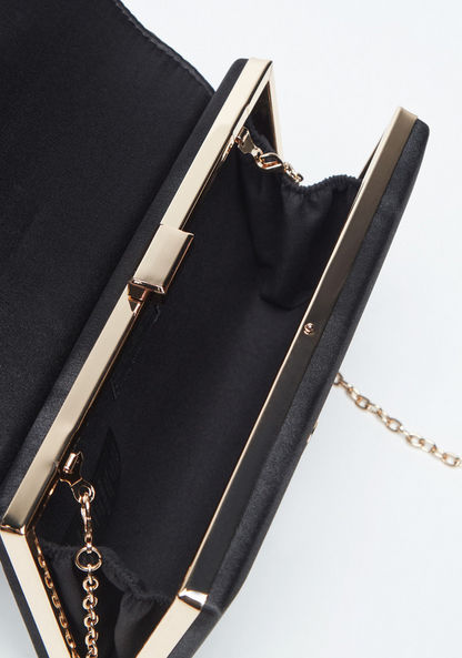 Celeste Embellished Clutch with Detachable Chain Strap and Flap Closure