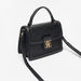 Elle Monogram Embossed Satchel Bag with Detachable Strap and Clasp Closure-Women%27s Handbags-thumbnail-2