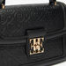 Elle Monogram Embossed Satchel Bag with Detachable Strap and Clasp Closure-Women%27s Handbags-thumbnail-3
