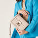 Elle Monogram Embossed Satchel Bag with Detachable Strap and Clasp Closure-Women%27s Handbags-thumbnail-0
