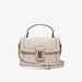 Elle Monogram Embossed Satchel Bag with Detachable Strap and Clasp Closure-Women%27s Handbags-thumbnailMobile-1