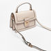 Elle Monogram Embossed Satchel Bag with Detachable Strap and Clasp Closure-Women%27s Handbags-thumbnail-2
