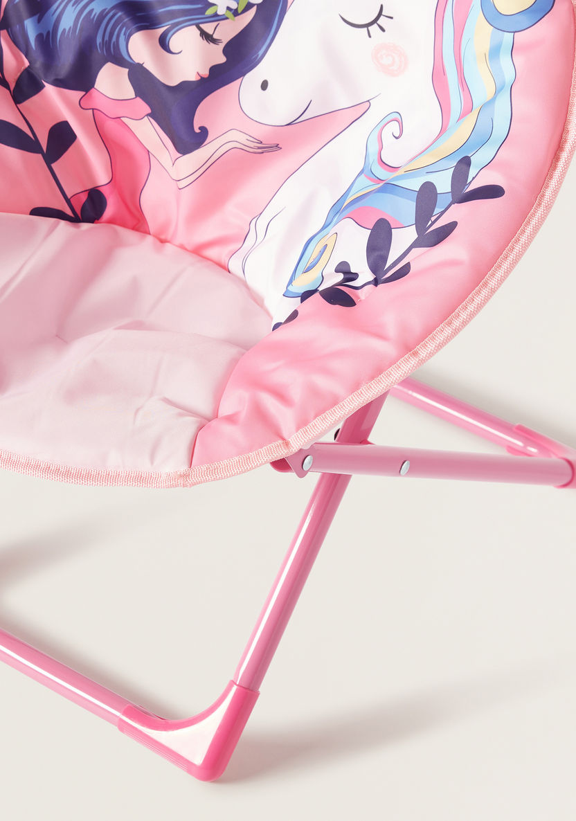 Unicorn Graphic Print Moon Chair-Chairs and Tables-image-2