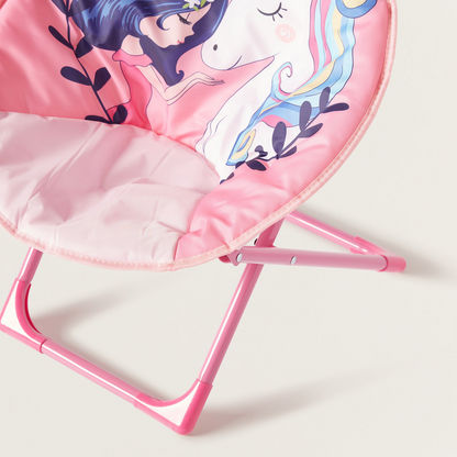 Unicorn Graphic Print Moon Chair-Chairs and Tables-image-2