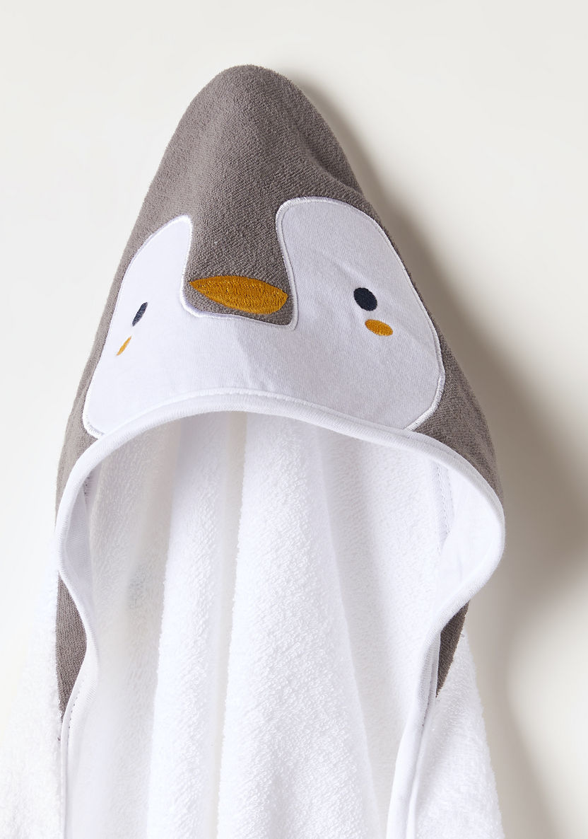 Juniors Penguin Embroidered Hooded Towel - 76x76 cms-Towels and Flannels-image-1