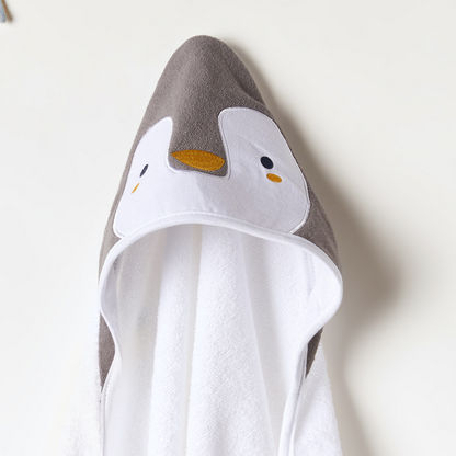 Juniors Penguin Embroidered Hooded Towel - 76x76 cms-Towels and Flannels-image-1