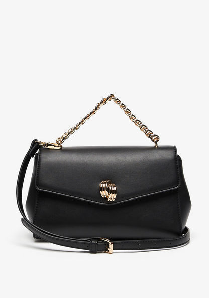Celeste Solid Crossbody Bag with Button Closure-Women%27s Handbags-image-1