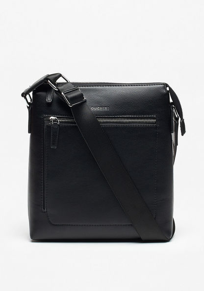 Duchini Textured Crossbody Bag with Adjustable Sling and Zip Closure-Men%27s Handbags-image-0