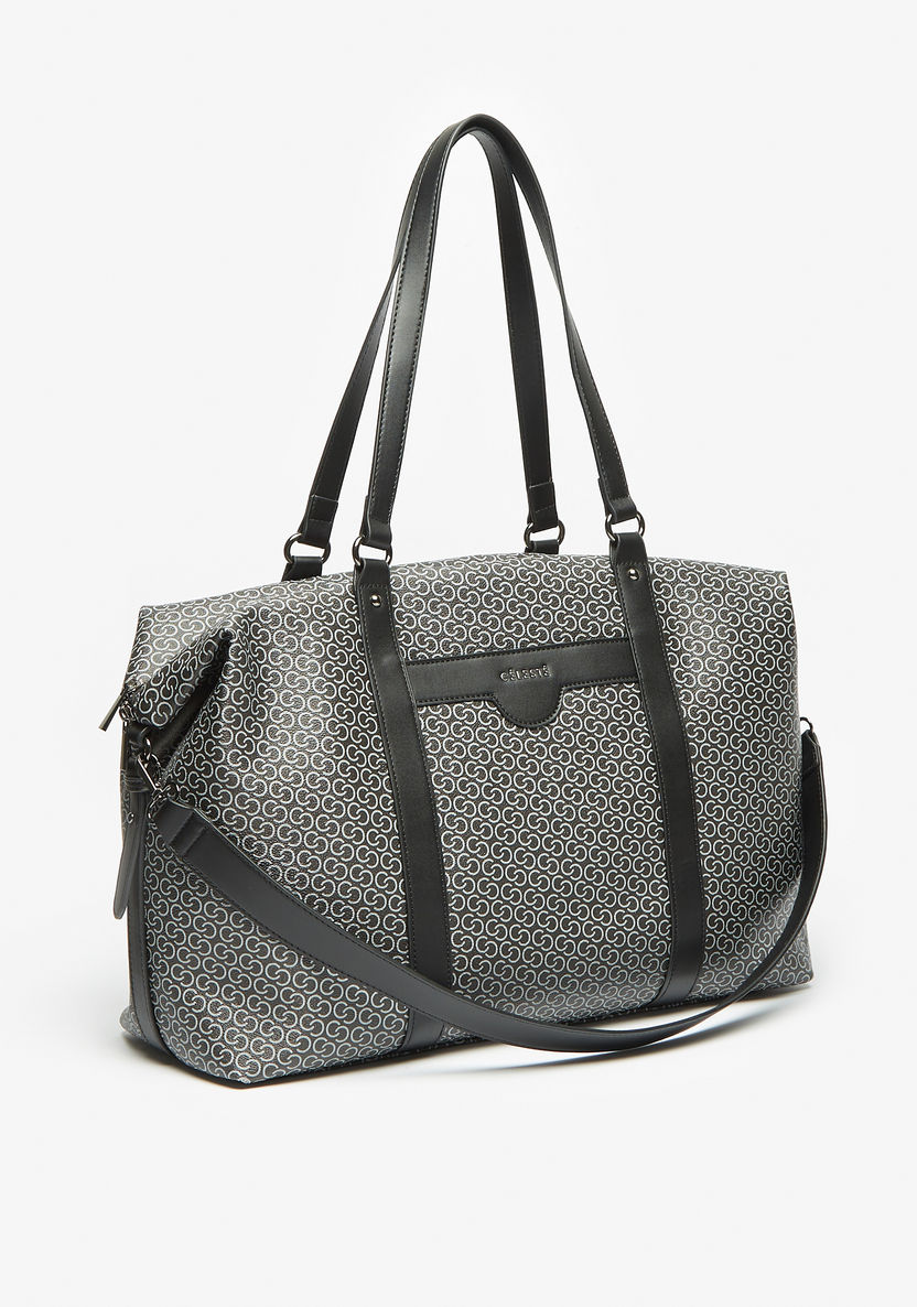 Celeste All-Over Monogram Print Duffle Bag with Handles-Women%27s Handbags-image-1