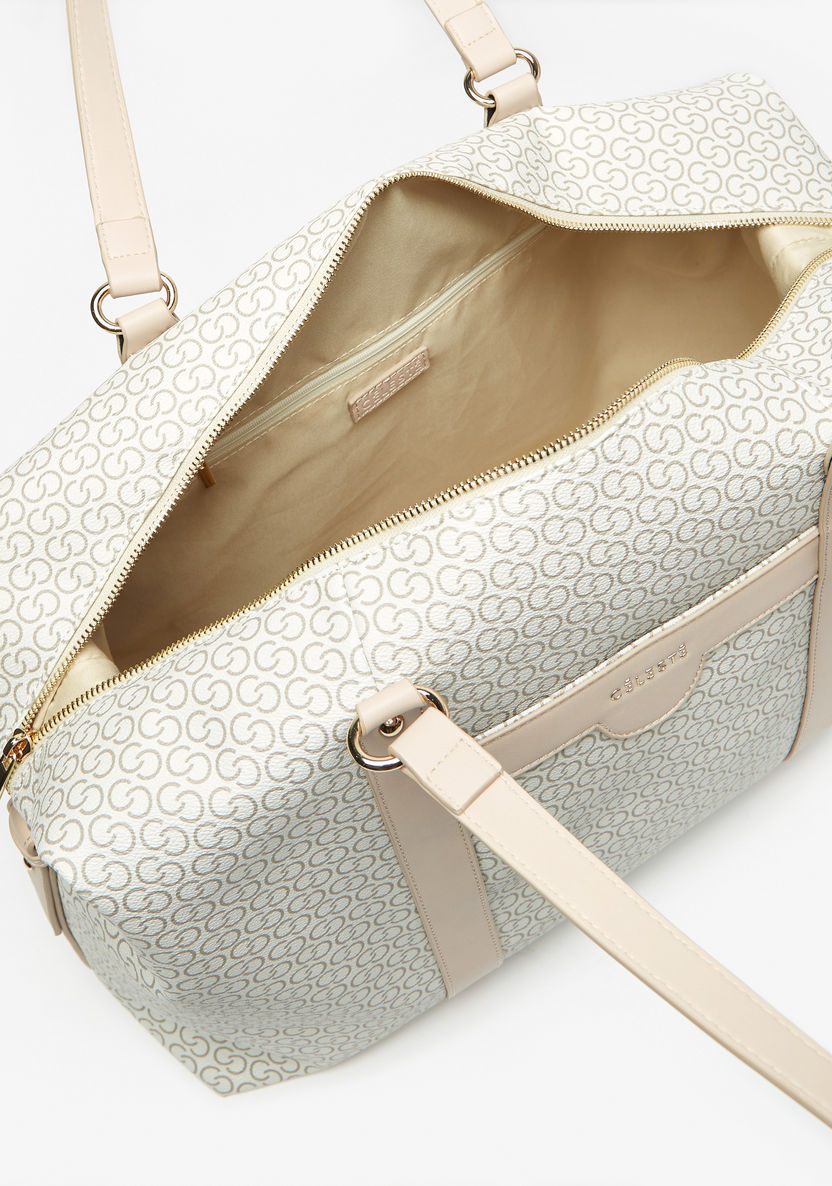 Celeste All-Over Monogram Print Duffle Bag with Handles-Women%27s Handbags-image-3