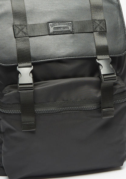 Lee Cooper Solid Backpack with Adjustable Straps-Men%27s Backpacks-image-2
