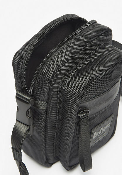 Lee Cooper Solid Crossbody Bag with Adjustable Strap-Men%27s Handbags-image-4