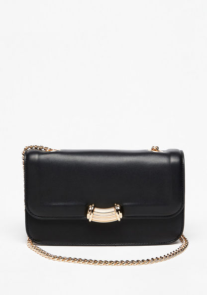 Celeste Solid Crossbody with Chain Strap and Magnetic Closure
