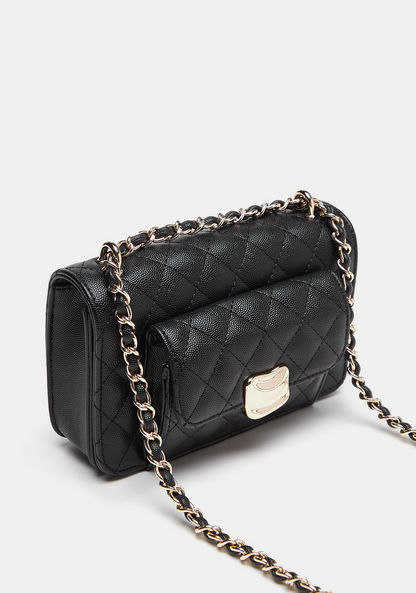 Celeste Quilted Crossbody Bag with Chain Strap and Metallic Accent-Women%27s Handbags-image-2