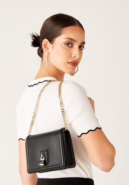 Celeste Solid Crossbody Bag with Chain Strap-Women%27s Handbags-image-1