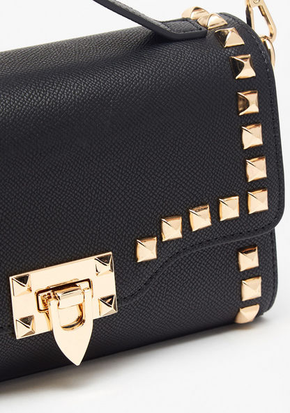 Celeste Satchel Bag with Flap Closure and Stud Detail-Women%27s Handbags-image-3