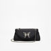 Celeste Embellished Clutch with Chain Strap and Flap Closure-Wallets & Clutches-thumbnailMobile-1