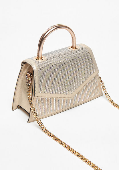 Celeste Embellished Satchel Bag with Flap Closure